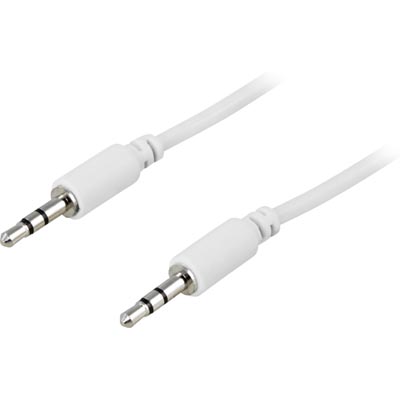 Deltaco 2.5mm Male-Male Audio Cable, 2m, White